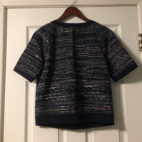 Diane Von Furstenberg Adela Boucle Woven Tweed Top - Picture 7 of 16